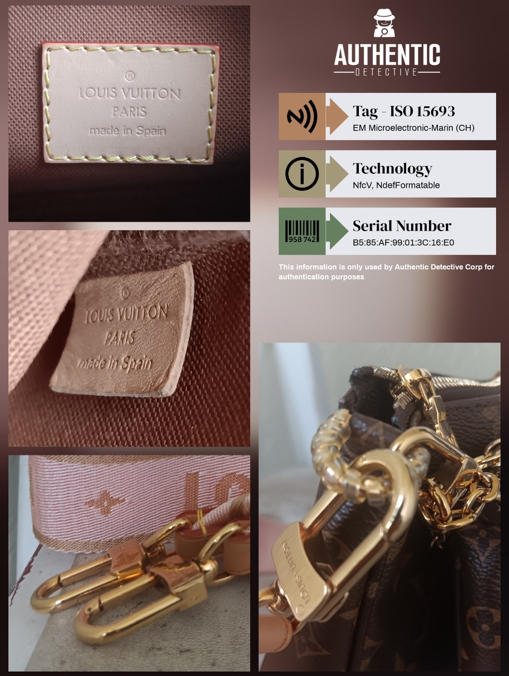 Louis Vuitton Multi Pochette Accessoires Pink Strap Microchip ✨ NEW - Picture 16 of 17